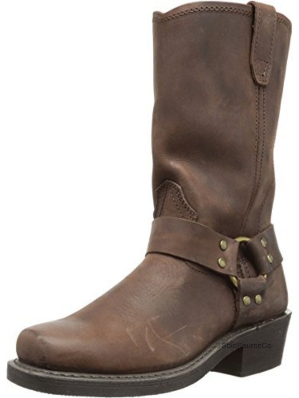 Dingo Women's Molly Motorcycle Harness Boot Leather Square Toe Pull-On